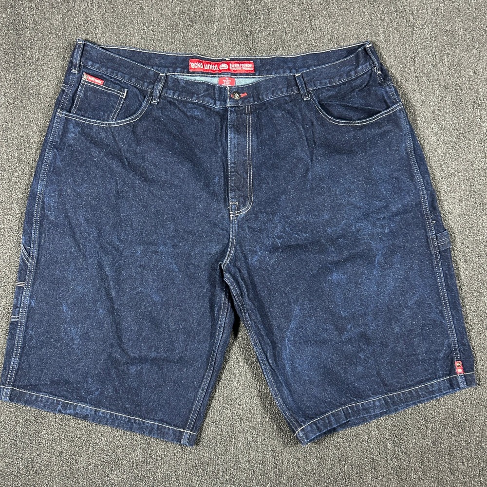 Ecko Unltd Denim Carpenter Shorts Mens 48 Dark Blue Excellent Vintage Baggy Y2K